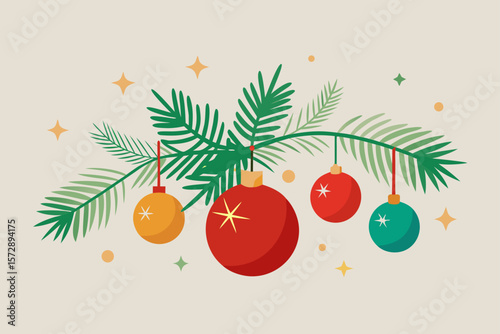 christmas background with balls