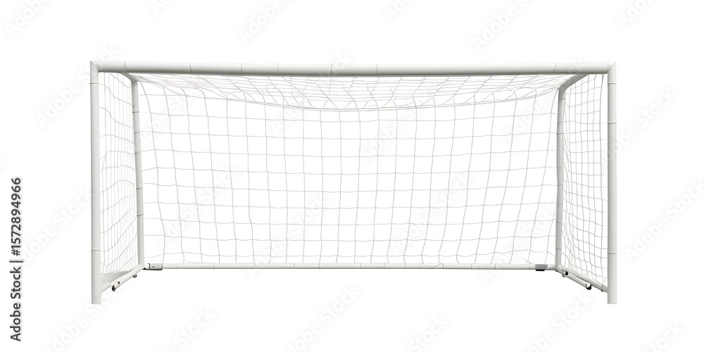 Obraz premium White football soccer goal net transparent PNG set bundle isolated background 