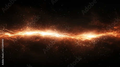 Fiery Cosmic Rift: A Glowing Energy Stream Across the Dark Universe
