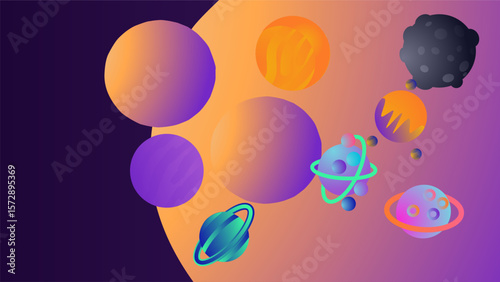 abstract space background with planets