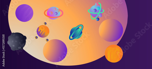 Planets in outer space. 