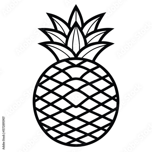 pineapple black outline vector(1)