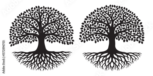  black vector family tree silhouette 