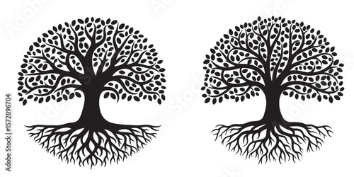  black vector family tree silhouette 