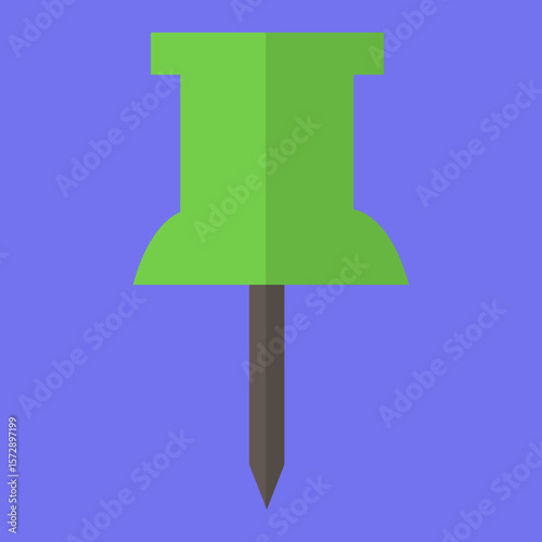 Green Push Pin Vector Illustration Design