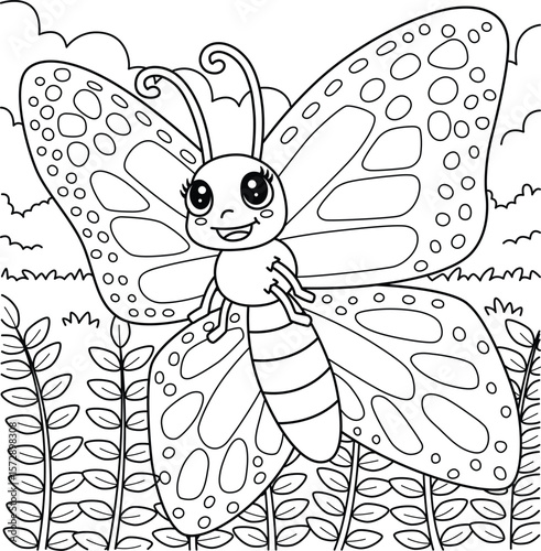 Insect Monarch Butterfly Animal Coloring Page 