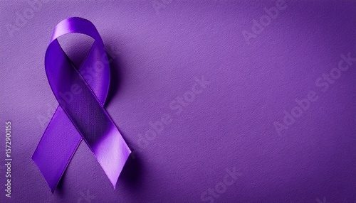 international epilepsy day purple ribbon on purple background alzheimer s disease pancreatic cancer hodgkin s lymphoma awareness world lupus day and world cancer banner copyspace