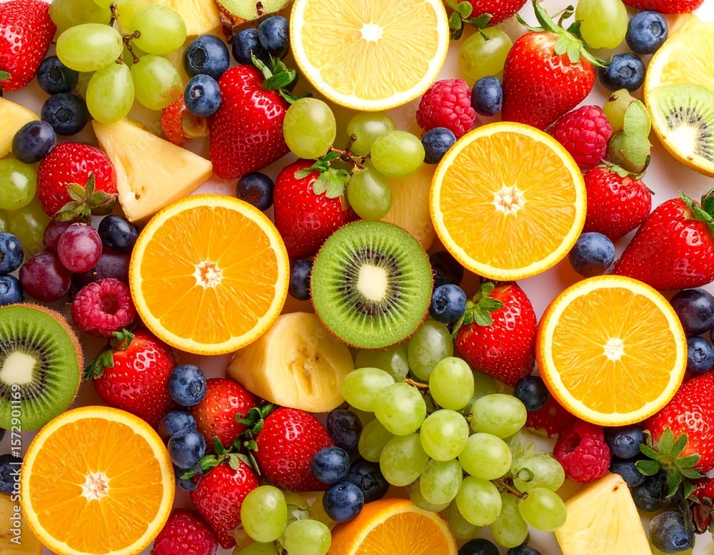 Colorful Tropical Fresh Fruit Mix