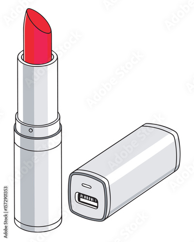 A sleek, lipstick-sized portable charger