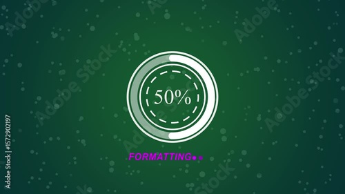 Gear setting system formatting animation. Loading bar formatting bar animated loading screen. formatting animation. Loading bar, waiting loading bar animation.
