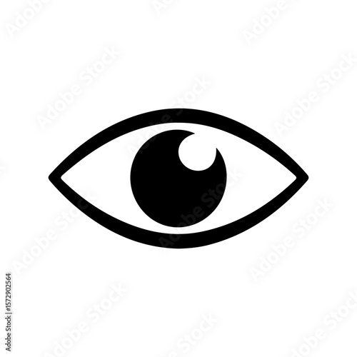 Simple eye black silhouette in cute design