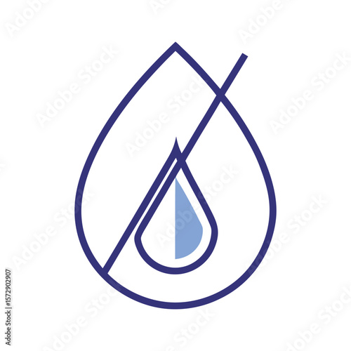 Water Prohibition Symbol No Water Access or Usage Allowed