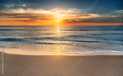 Sun rising above ocean and Delray Beach