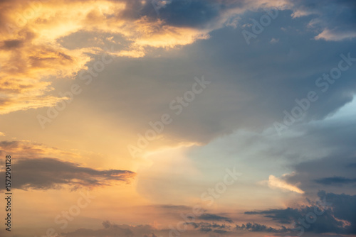 Dramatic cloudy sky at sunset