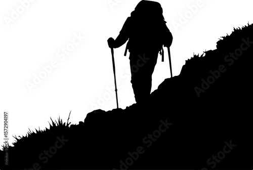 silhouette of a man on a mountain