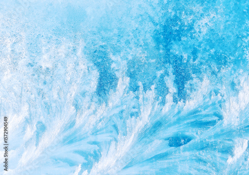 Close-up of frost pattern on window glass