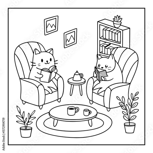 hand drawn nooks coloring pages for kids