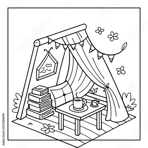 hand drawn nooks coloring pages for kids