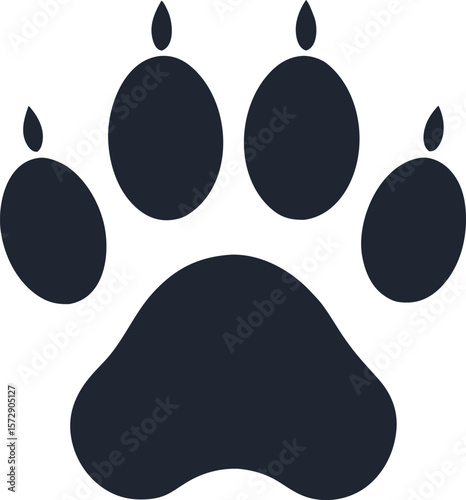 Dark paw print vector illustration animal footprint