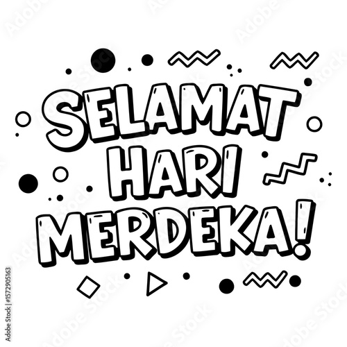 Selamat Hari Merdeka! graphic design celebrating independence day in Indonesia.