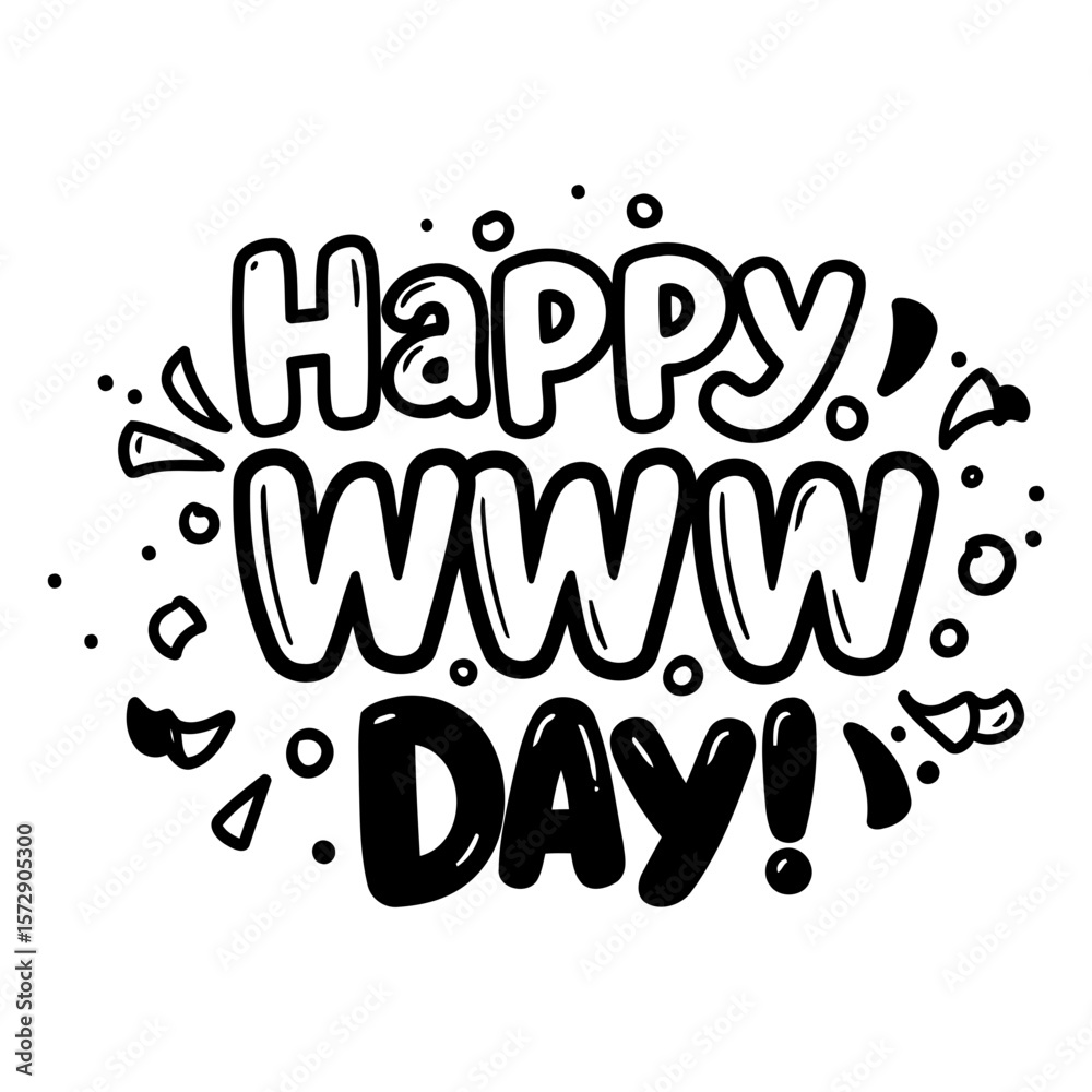 Obraz premium Happy WWW Day graphic design, no demographic details, presented in a fun, playful style.