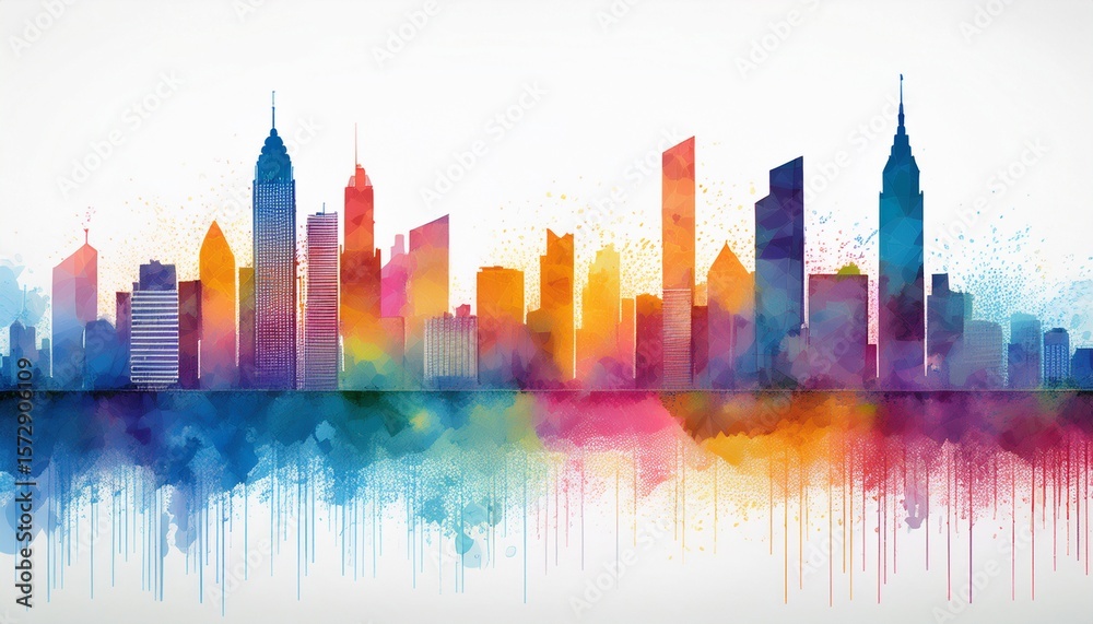 Obraz premium city abstract watercolor