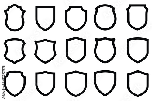 Collection of shield outlines emblem crest