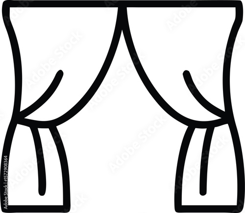 Vector art of a pair of elegant curtains elegantly framing a window or stage
