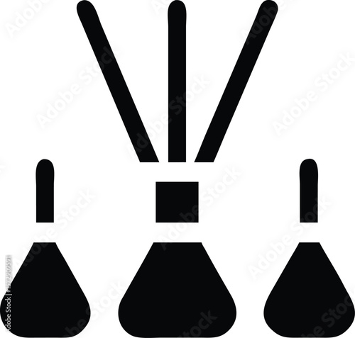 Vector art of a set of three reed diffusers, bringing a calming aroma to your space