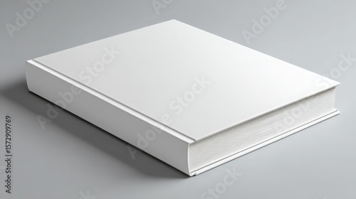 white hardcover book mockup isolated on grey background, book cover design and publishing mockups
