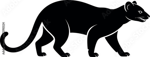 Diademed Sifakas Silhouette on white background