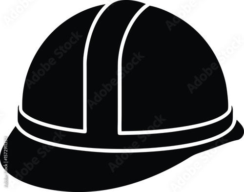 hard hat icon vector silhouette on transparent background