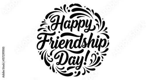 Happy Friendship Day graphic design with no demographic details in an abstract floral design.
