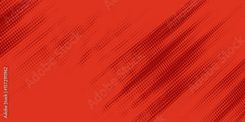 Red halftone dots with blue color pattern and grunge texture background. Pop art comic style vector illustration.