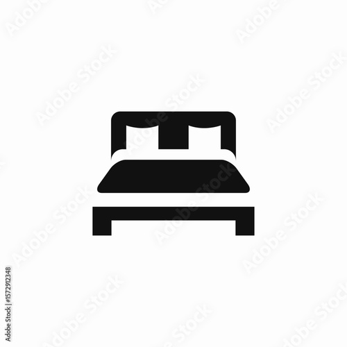 twin bed icon sign vector