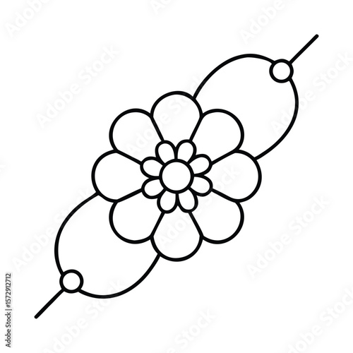 Simple floral ornament in black and white design perfect for decorative purposes and backgrounds