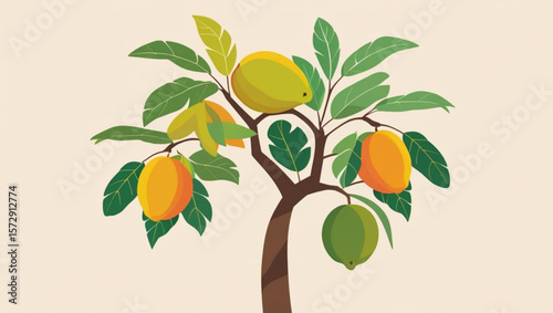Fruit Tree with Ripening Fruits