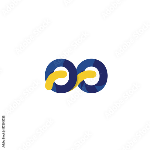 Modern abstract infinity symbol logo design, representing endless connection and continuous flow with a clean, minimalist aesthetic.
