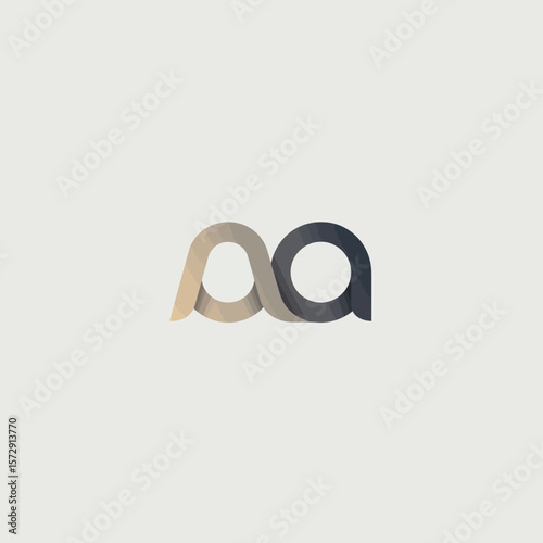 A modern and minimalist abstract logo design featuring two intertwined letter 'a' shapes with a subtle gradient, ideal for corporate branding or digital media projects.