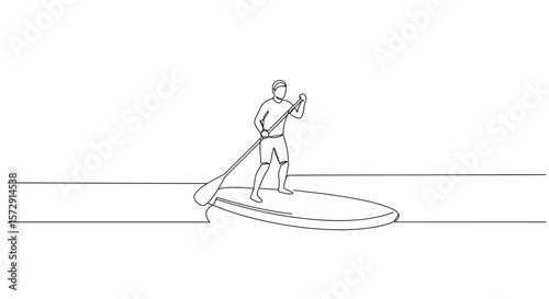 Paddleboarder enjoying calm waters