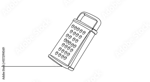 Grater in line art style on white background