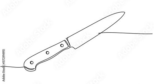 Outline of a kitchen knife against a simple background
