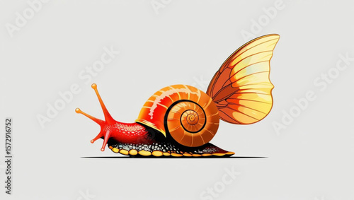  Flying Snail with Butterfly Wings