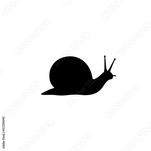 Snail silhouette vector flat illustration design.