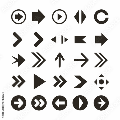 Multi Direction Arrow Icon Set vector design.