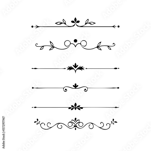 flowers, design elements.Vector design element.Gold text dividers doodle set. Wedding decorative elements. ornament, borders, floral, vintage line separators. Hand drawn vector illustration.
