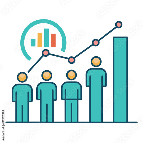 Population Growth Infographic Vector – Human Icons Over Time