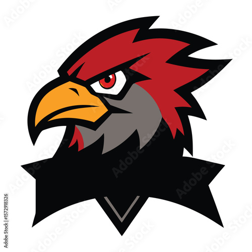 Fierce Red Hawk Mascot Logo