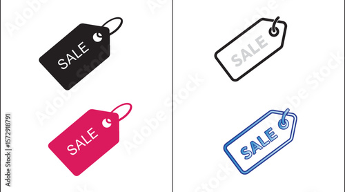 Sales Tag Silhouette Vector Icon for Discount, Price Label, and Promotional Marketing Design