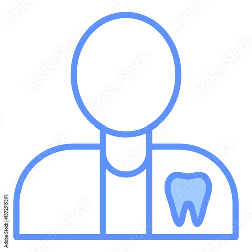 Dentist Outline Blue Color Icon